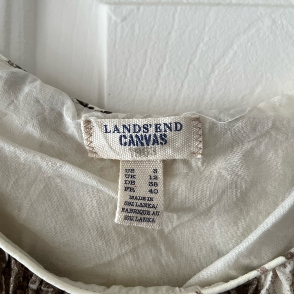 Land’s End Cream and Brown Sleeveless Dress - Picture 4 of 5